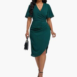 NWT Women's Short Sleeve V Neck Dress Size XL